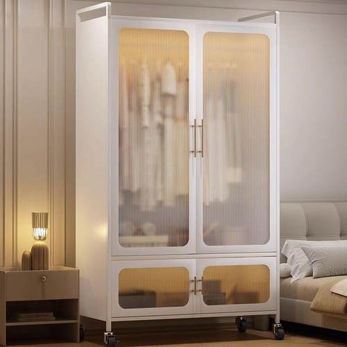 简易组装衣柜卧室家用出租房儿童宝宝储物柜金属小户型小房间衣橱