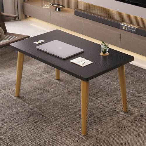 小茶几客厅卧室北欧简约小型桌子风坐地懒人方桌现代家用实木桌腿