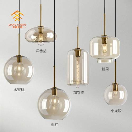 北欧现代单头工业风灯具餐厅吊灯创意楼梯咖啡厅吧台灯玻璃小吊灯