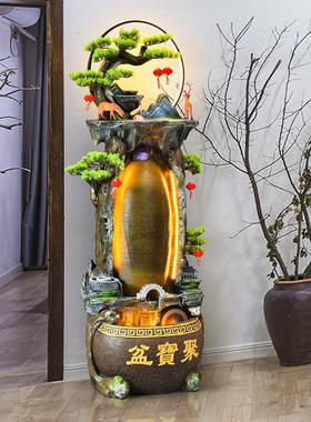 家居庭院室内接待室酒店客厅流水暮墙屏风假山喷泉养鱼缸加湿摆件