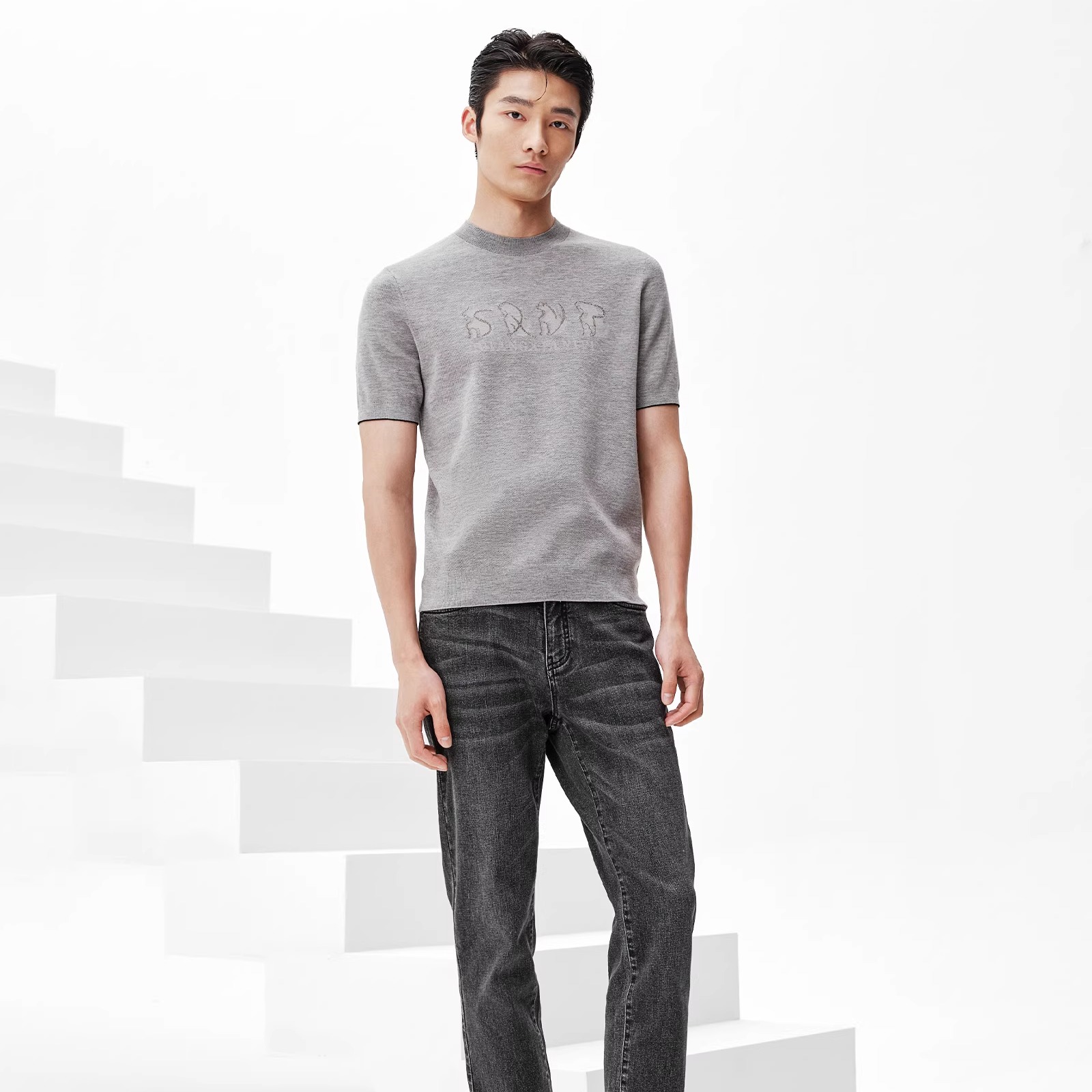 半高领羊毛衫男士半高领针织衫