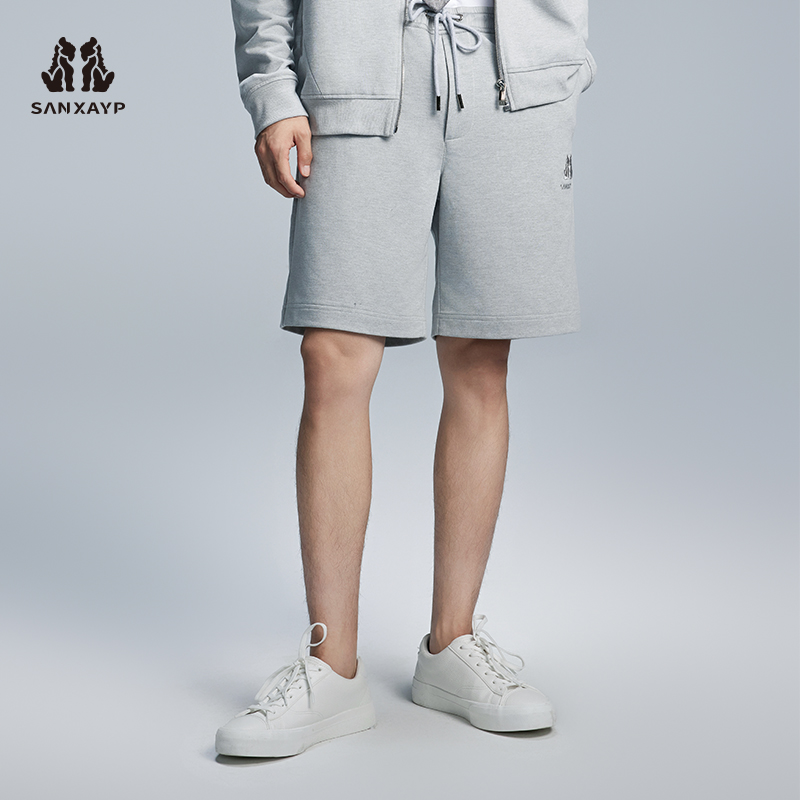 灰色针织短裤春夏男装五分裤
