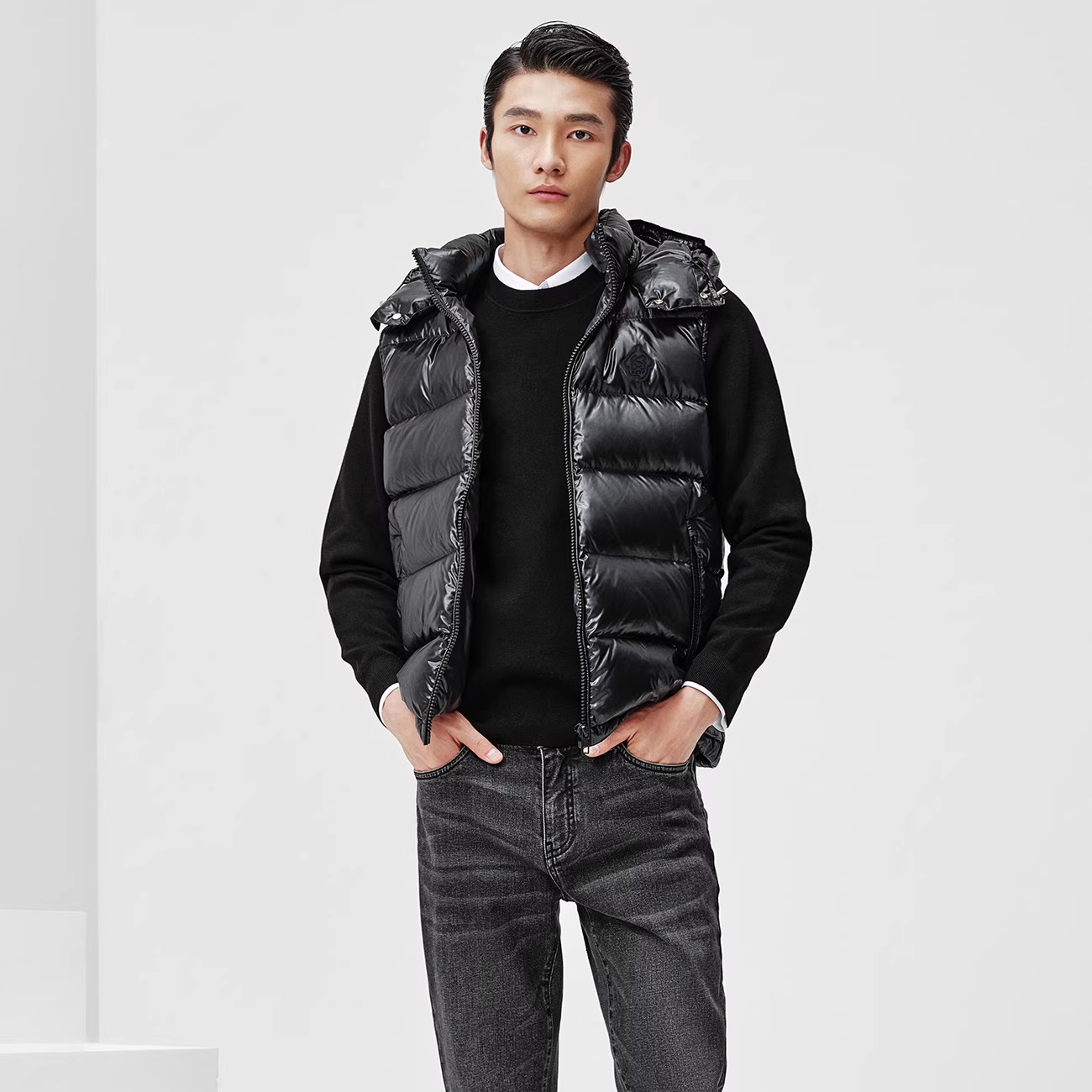 羽绒马甲上下衣品防风