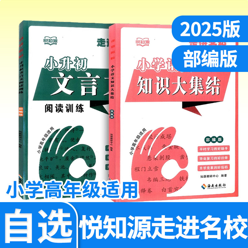 2025小学语文知识大集结小学语文走进名校重点知识大全小升初文言文阅读训练人教六年级毕业升学系统总复习资料书悦知源