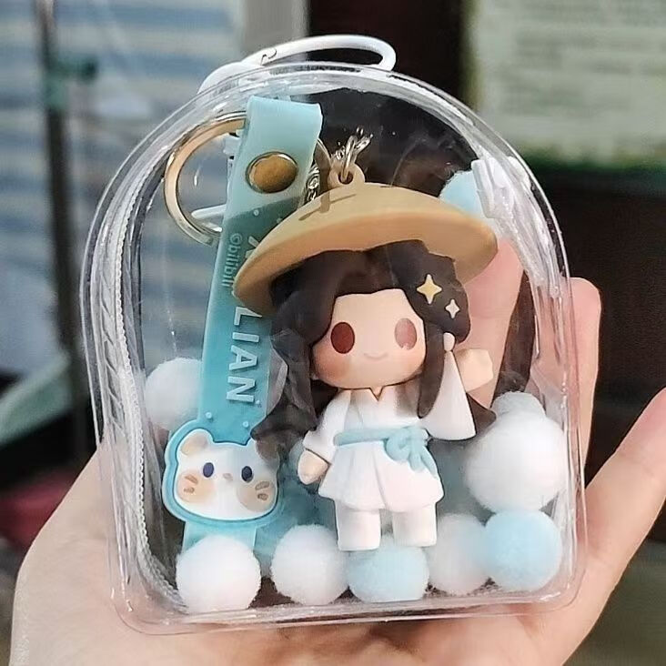 10CM娃娃外出包PVC透明遛娃包棉花娃娃高透展示包玩偶团子收纳包