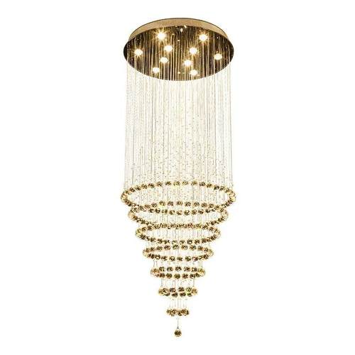 轻奢简约复式楼酒店吊灯别墅客厅灯楼梯大厅灯吊线水晶灯现代n