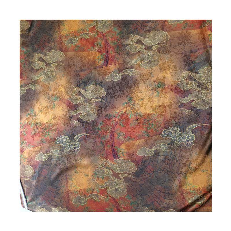 香云纱布料中老年花罗缎旗袍面料茶席茶垫包包鞋子印花布,纺织面料/辅料/配套,印花面料,淘宝优惠券,粉丝福利购,淘宝优惠卷