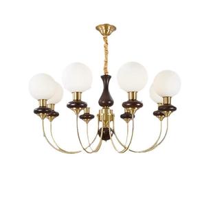 法式 复古客厅书房南洋衣帽间灯具 中古风实木卧室餐厅魔豆吊灯美式