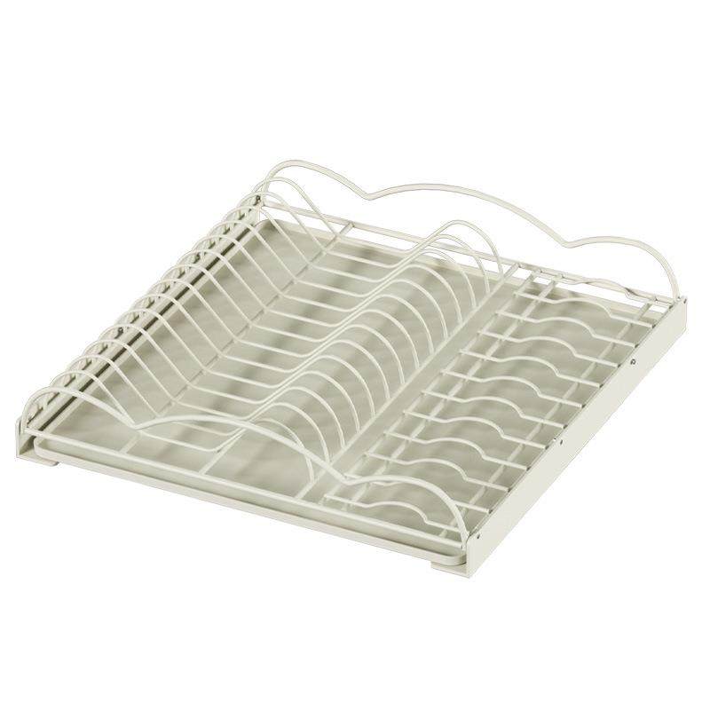 厨房橱柜新款奶油风沥水拉篮碗碟盘抽拉置物架抽屉式免安装收纳架,厨房/烹饪用具,抹布架/厨房清洁收纳架,淘宝优惠券,粉丝福利购,淘宝优惠卷