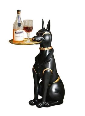 厂家门店高杜宾犬托盘电视柜托盘乔迁狗摆件装饰送礼落