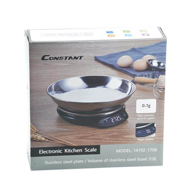 高精度电子厨房秤不锈钢碗状托盘可称量液体电子厨房秤电子烘焙秤