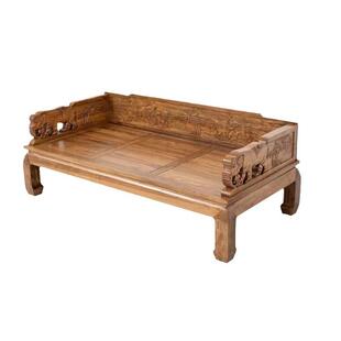 新款罗汉床实木雕刻新中式榫卯仿古罗汉床榻榻米老榆木中式沙发床