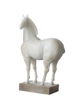 新中式复古白马雕塑摆件家居饰品白色马客厅酒店电视柜装饰礼品