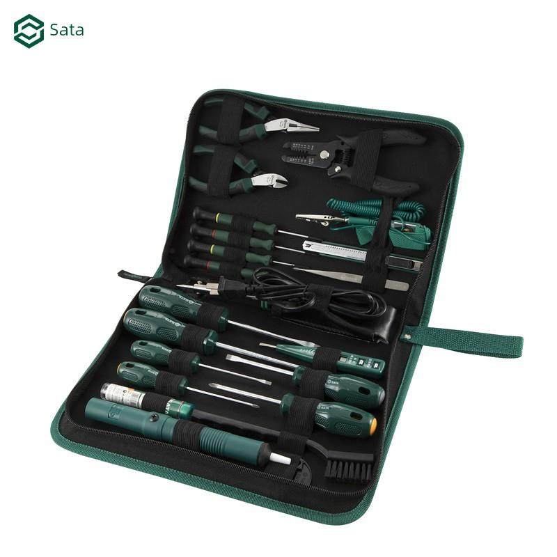 实达五金工具组22件维修工具箱电工螺丝刀电烙铁组合套03720