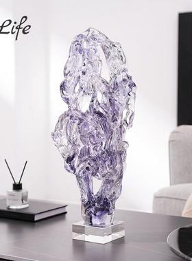 发财树摆件琉璃太湖石现代简约客厅样板间酒店博古架桌面装饰送礼