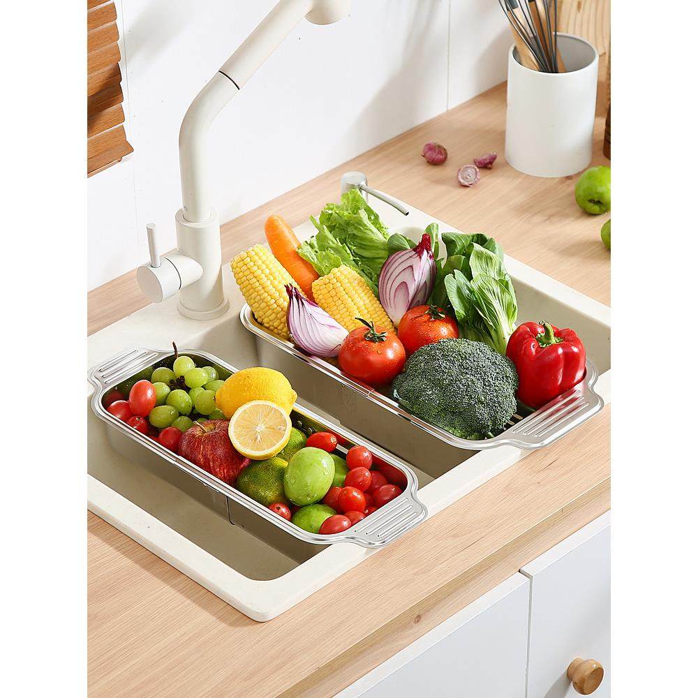 304不锈钢伸缩排水篮，洗脸盆，排水架，碗架，盘子，筷子，盘子,餐饮具,洗菜盆/沥水篮/漏水筛,淘宝优惠券,粉丝福利购,淘宝优惠卷