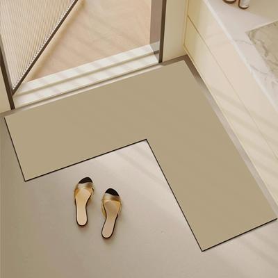 简约纯色浴室地垫L型浴室柜门口转角防滑l吸水脚垫卫生间拐角地毯