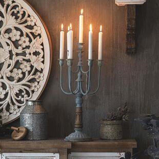 法式多头烛古台饰摆件浪漫客覆做厅旧婚庆铁A1003艺烛台烛光晚餐