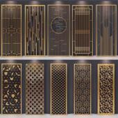 不锈钢花格隔断镂空屏风入户玄关金属隔断中式 背景墙格栅铝雕定做