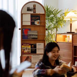 中古全身镜实木移动全身镜家用全身镜杂志架镜子覆古落地全身镜