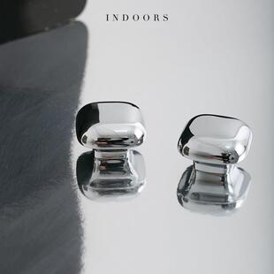 不止indoors意式极简柜门把手衣柜鞋柜抽屉黄铜银色方形单孔拉手