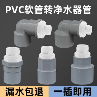 PVC管转净水器前置过滤器扫地机排水管接头饮水机PE管转换连接头