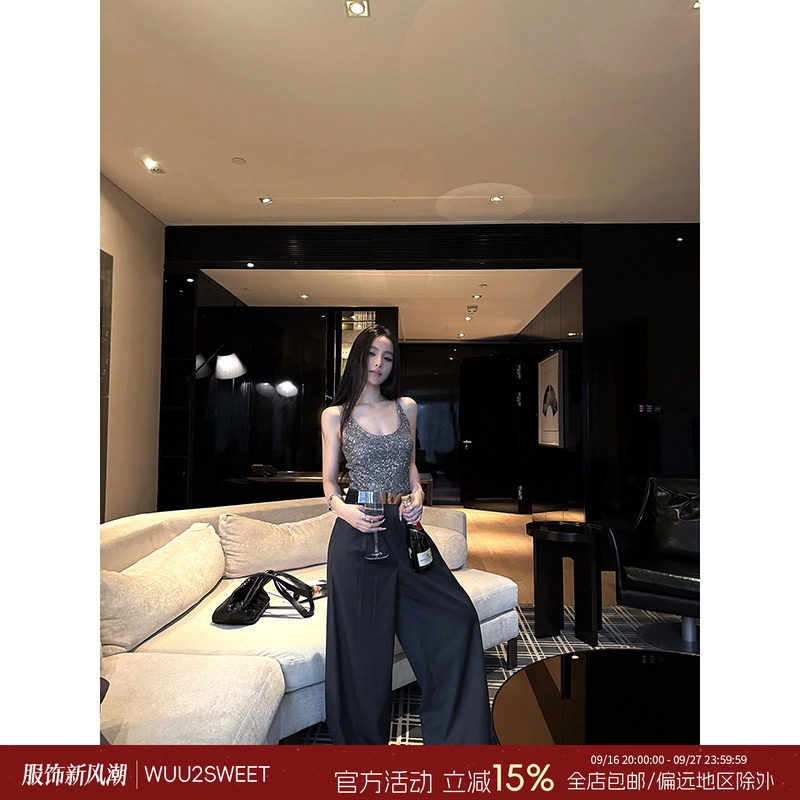 吴太甜银河浮光亮片气质背心女图片