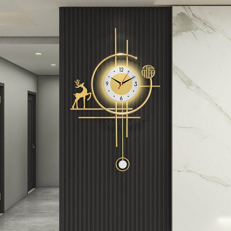 2024创意客厅艺术时尚挂墙北欧轻奢钟表简约现代静音时钟铁艺挂钟