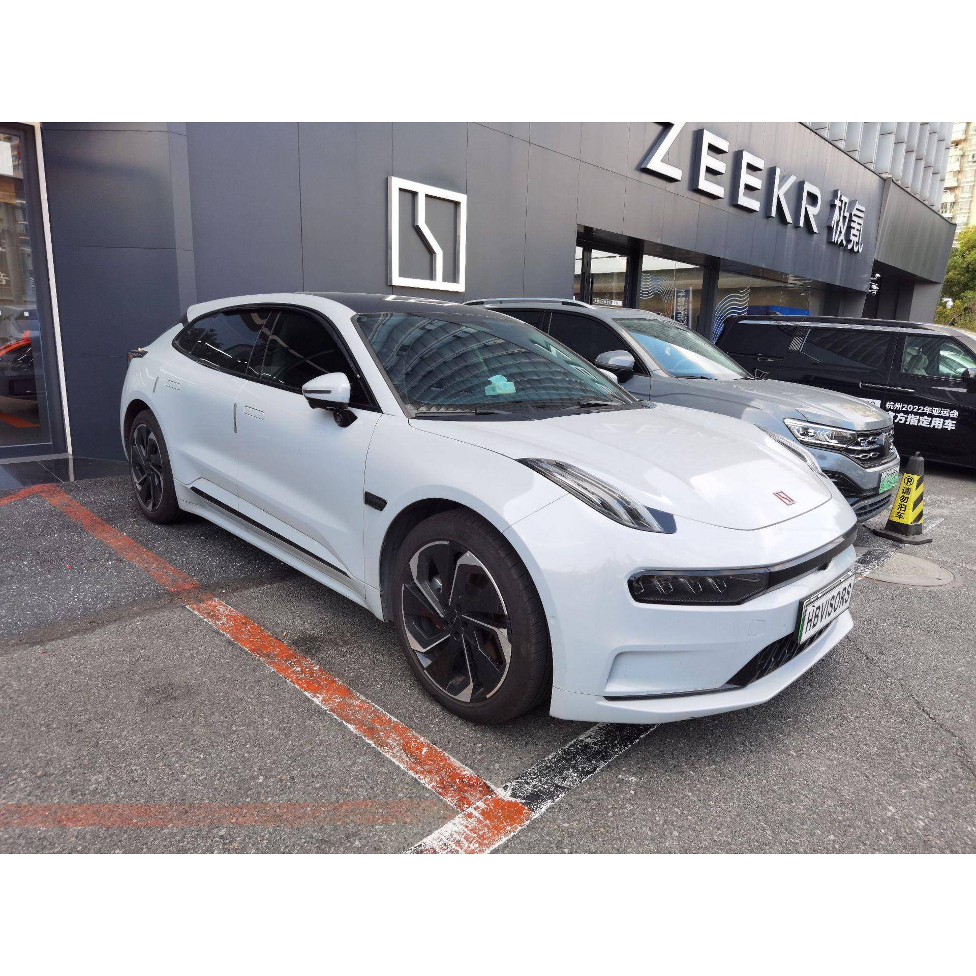 适用于极氪001无边框ZEEKR001黑武士晴雨挡雨眉装饰改装遮雨档