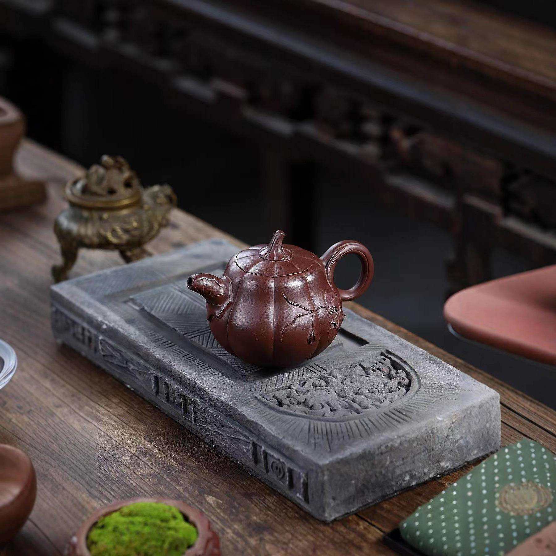 南瓜壶宜兴紫砂壶原矿紫泥名家手制高档紫砂茶壶产地直销