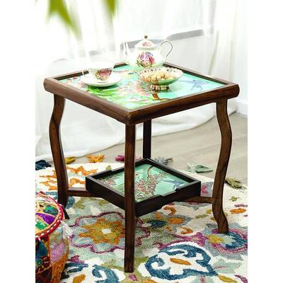 fc中古实木春泥飞燕沙发边几沙发角几边柜方桌茶几方几家用客厅阳