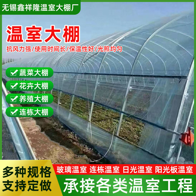 蔬菜大棚管草莓大棚智能温室大棚遮阳连栋温室安装连栋大棚摇膜器