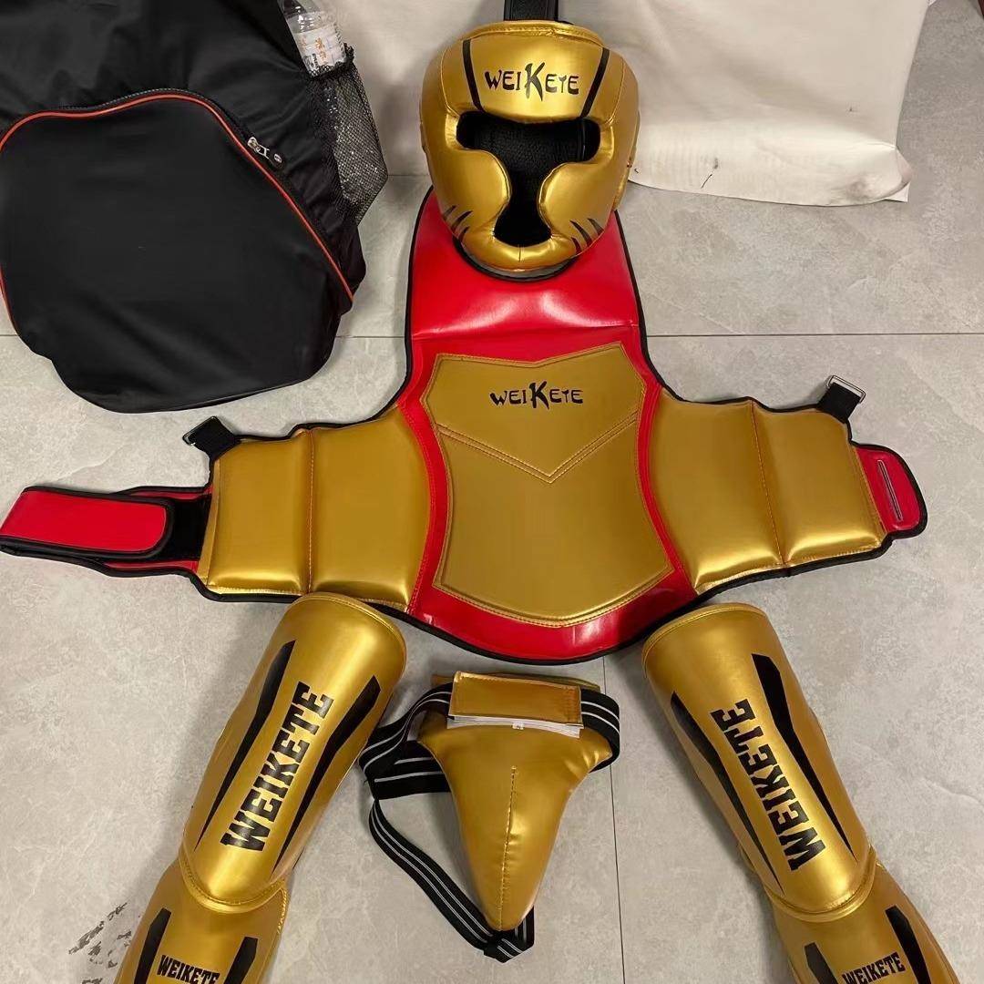 维克特散打护具全套成人儿童泰拳拳击训练护头护腿护胸搏击护具套