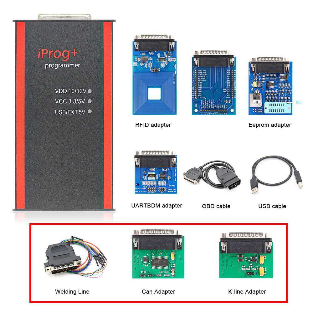 Iprog+ProProgrammerECU+IMMO+EEPROM+Airbag编程带6个座子诊断仪