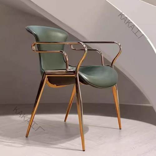 LCP1北欧轻奢扶手餐椅意式马鞍皮家用大户型餐靠背椅子商务书