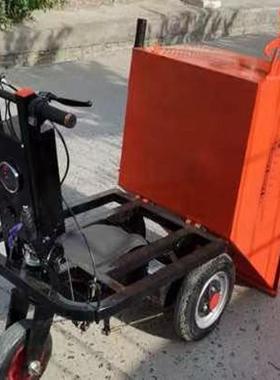 工地电动手推灰斗车拉货载重搬运车养殖场电动推车