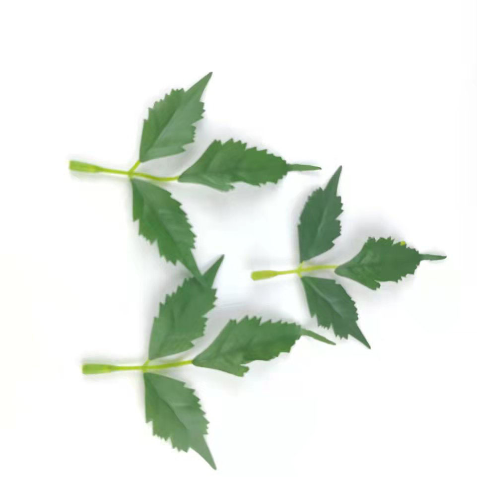 厂家供应仿真植物材花叶单叉牡丹花叶单叉叶玫瑰花叶手工制作配件