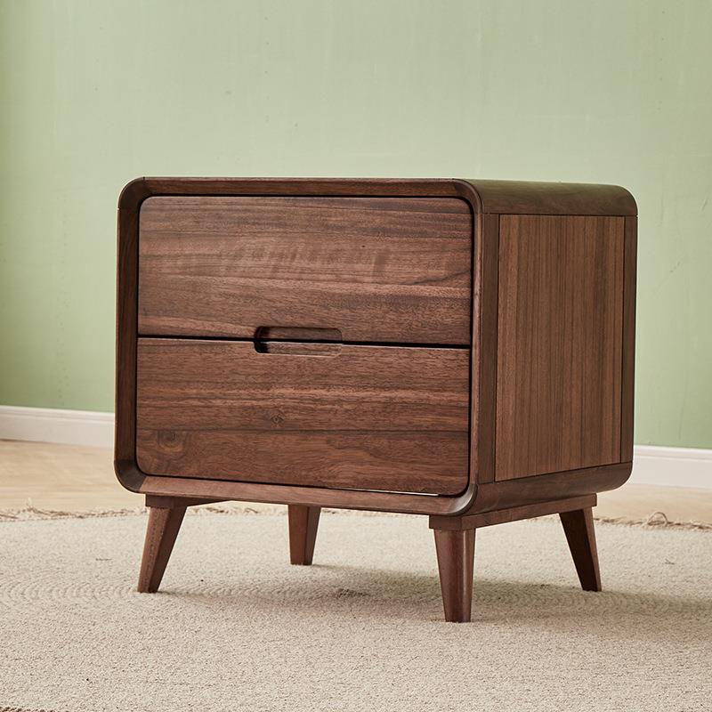 璞沁木作黑胡桃木床头柜全实木床头柜北欧极简床边柜收纳柜整装