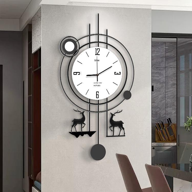 客厅创意挂钟餐厅简约现代免打孔静音大立体气挂墙时钟壁挂式
