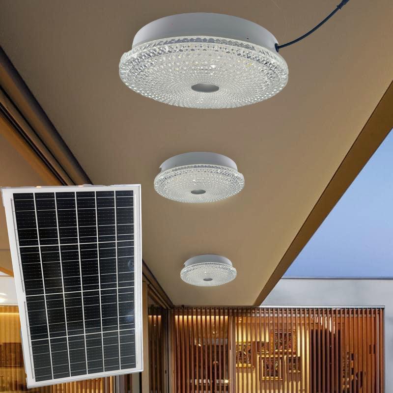 太阳能灯简约现代圆形卧室灯吸顶灯阳台灯具北欧主卧灯led照明灯