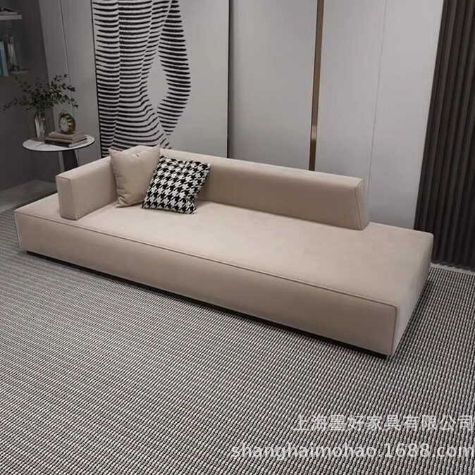意式极简设计师款衣帽间卧室床尾凳北欧小户型客厅贵妃位布艺沙发