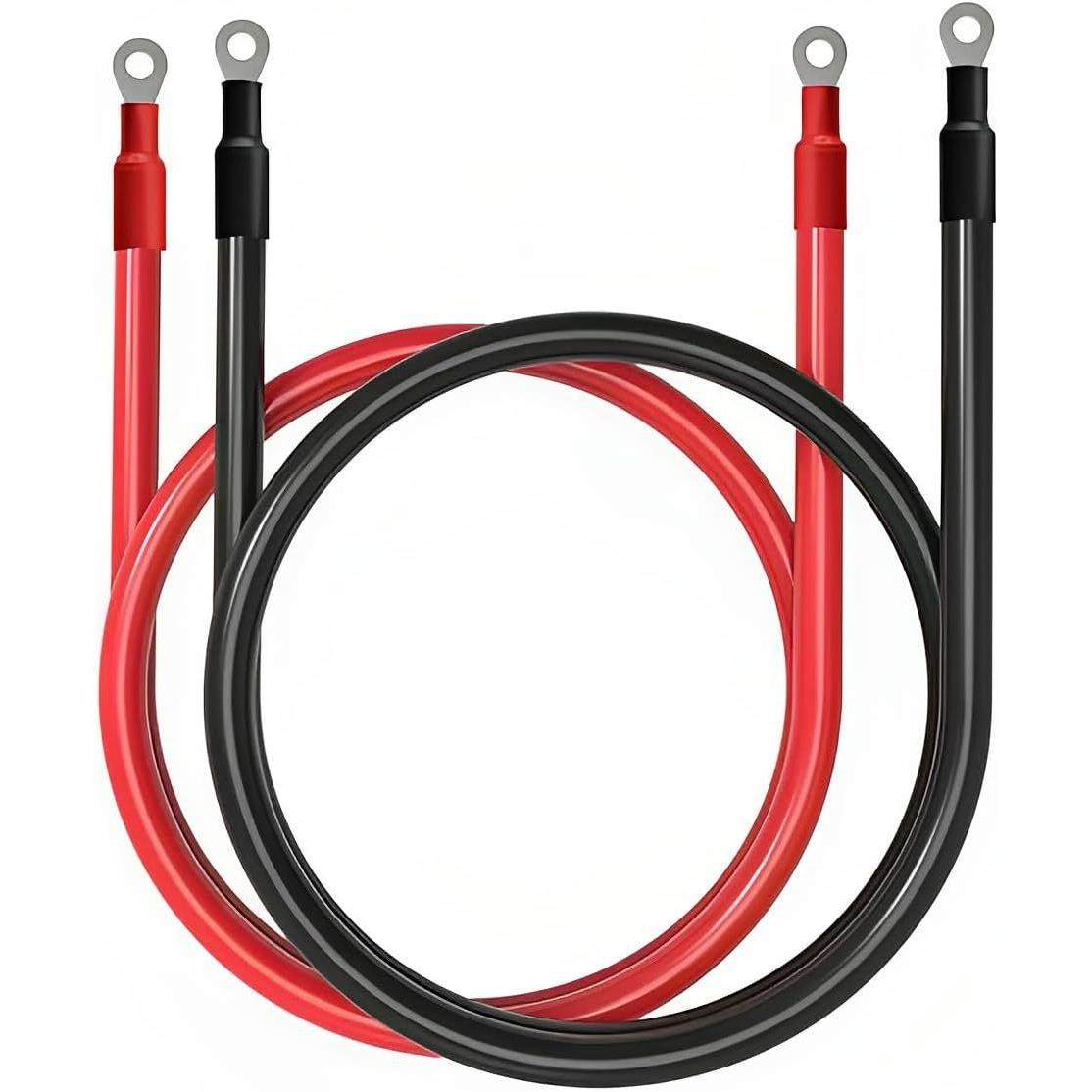 0AWG3英尺(约91.4厘米)高安培纯铜电池电缆,带5/16英寸(