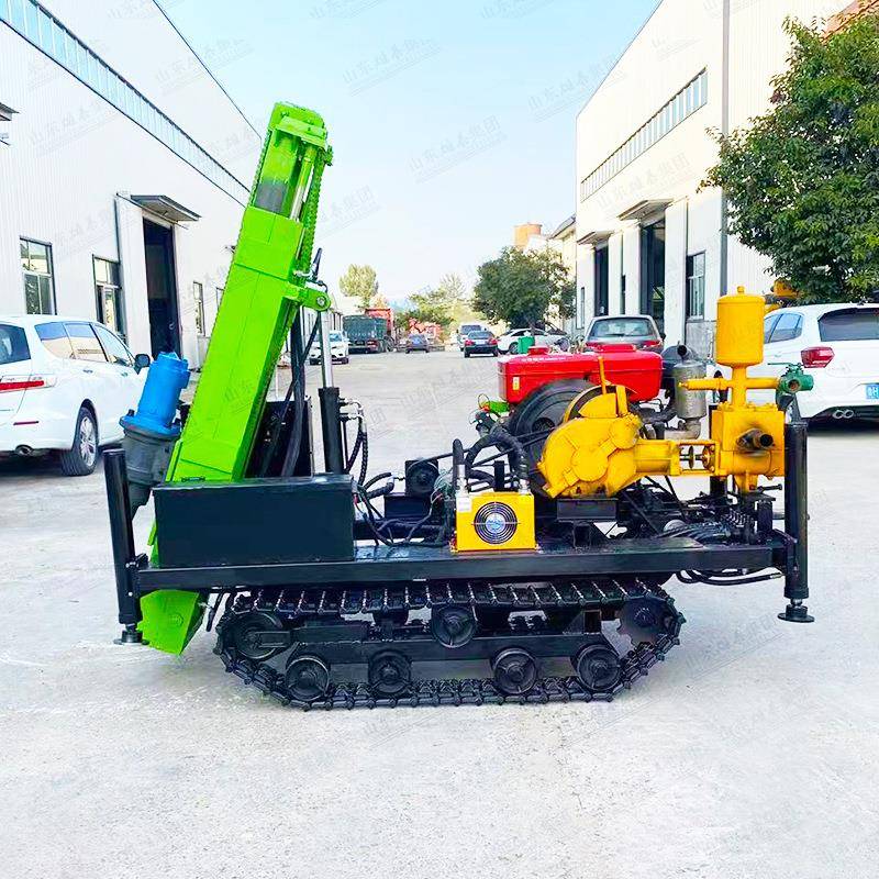 小型潜孔钻机气动凿岩机钻井机冲击打炮眼孔设备履带光伏打桩机