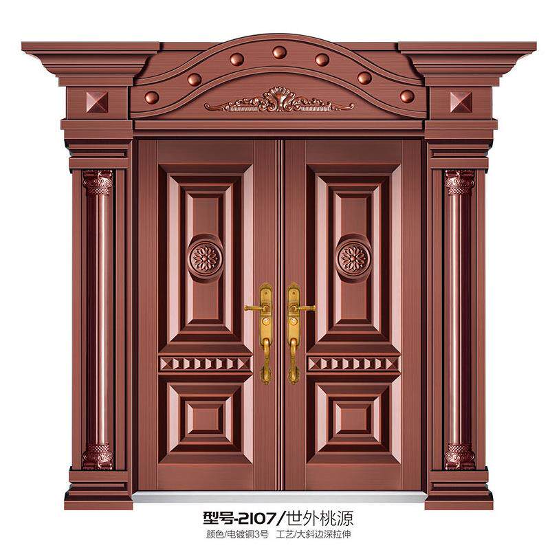 别墅大门入户门乡村进户门农村自建房锌合金非标门家用户外防盗门