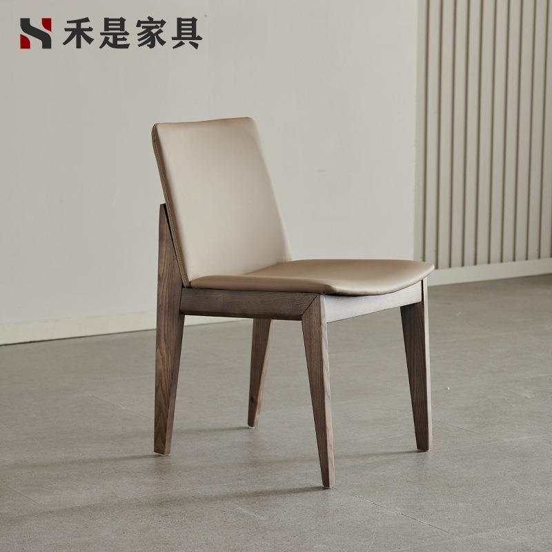 北欧白蜡木餐椅简约实木休闲椅子餐厅洽谈书椅广岛椅靠背办公家用