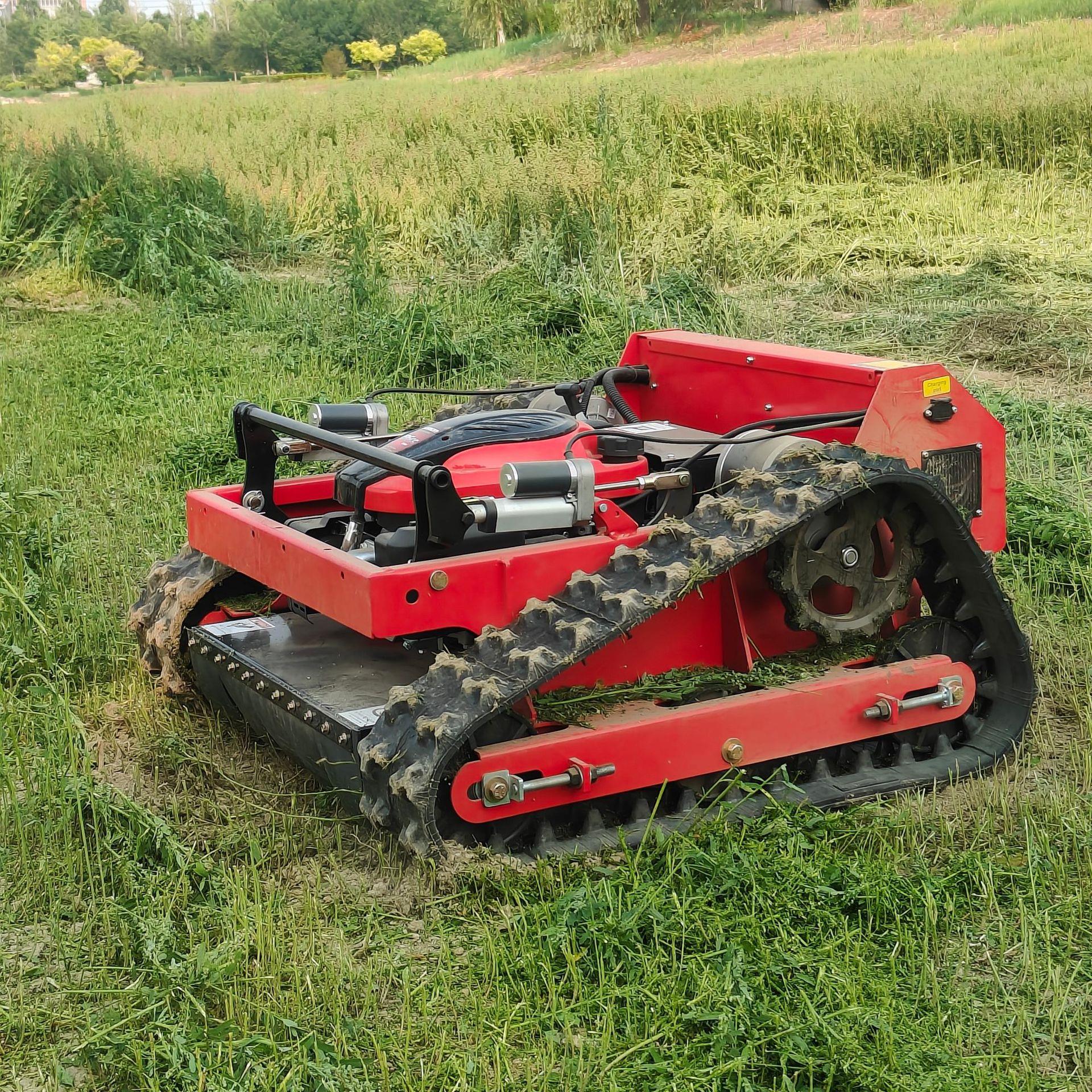 厂家现货遥控割草机履带式市政园林草坪堤坝自走式碎草机
