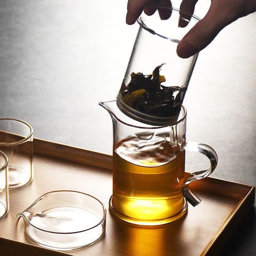 玻璃茶壶单壶耐高温中式简约泡茶器过滤茶水分离家用办公茶具套