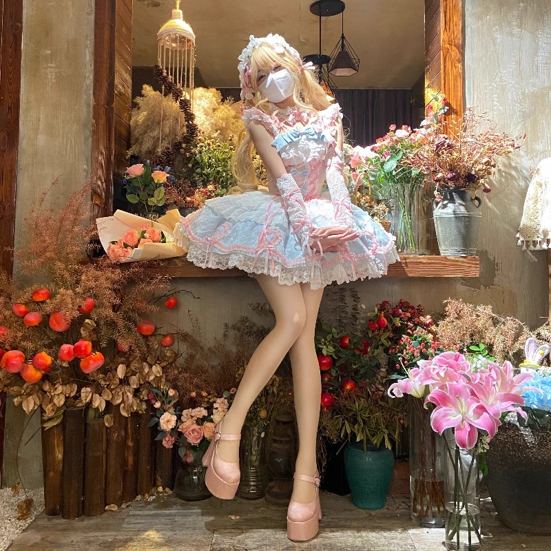 新款芙蝶恋曲可爱lolita原创洋装doll感大拖尾华丽jsk洛丽塔全款