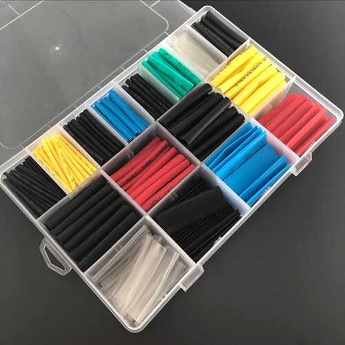直供 耐高压阻燃580pcs盒装环保热缩套管 彩色热缩管组合
