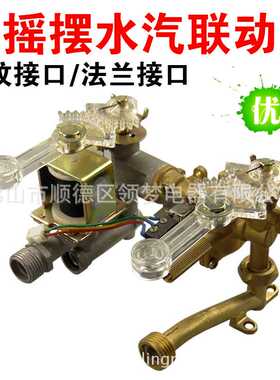 铜阀燃气热水器水气联动阀总成配件双摇摆式螺纹接口法兰DC3V